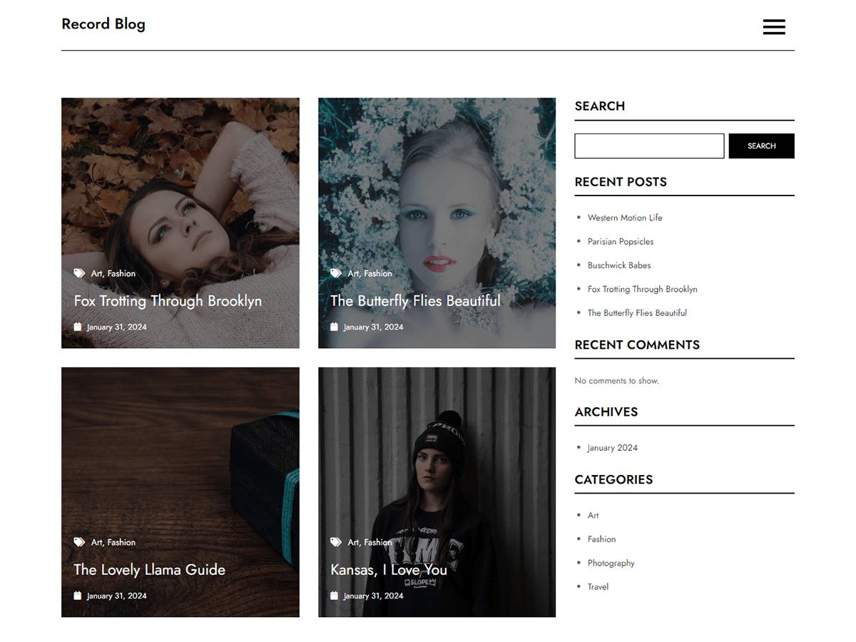 Record Blog WordPress Theme