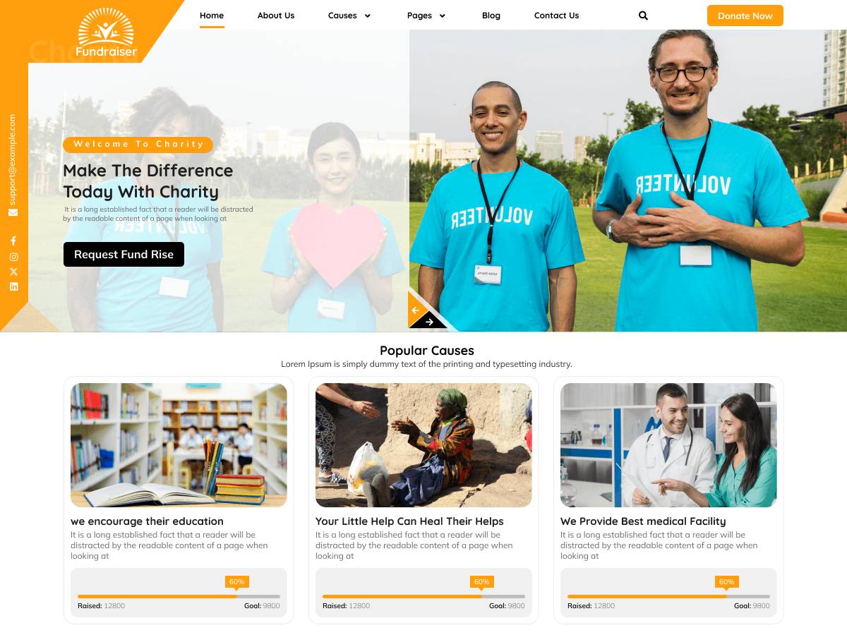 NGO Fundraiser ngos stories WordPress Theme