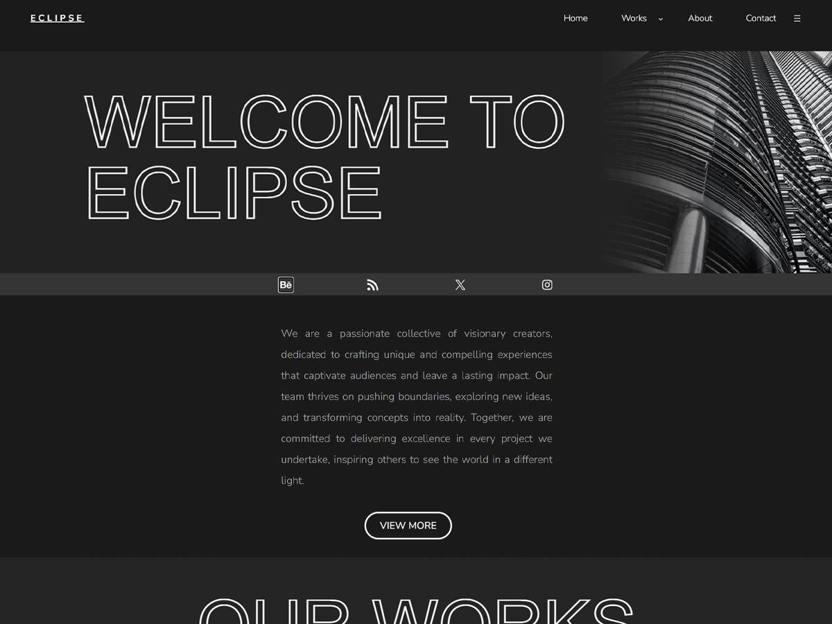 Eclipse Creative Portfolio businesses business WordPress Theme