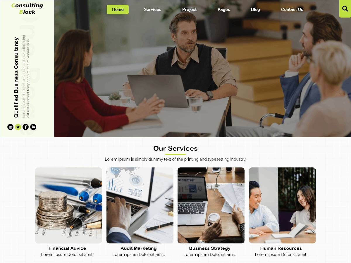 Consulting Blocks businesses design WordPress Theme
