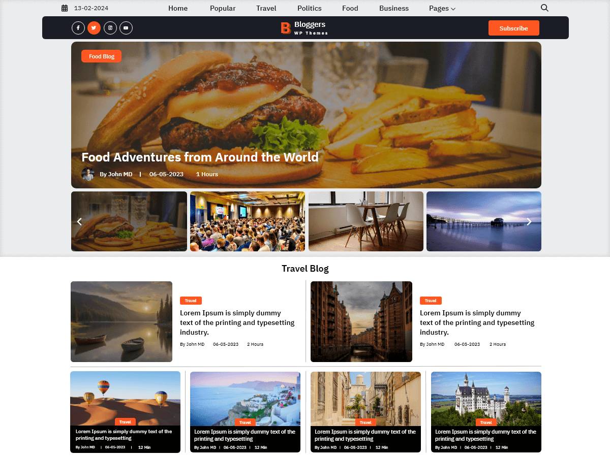 Unique Blogger content readers WordPress Theme