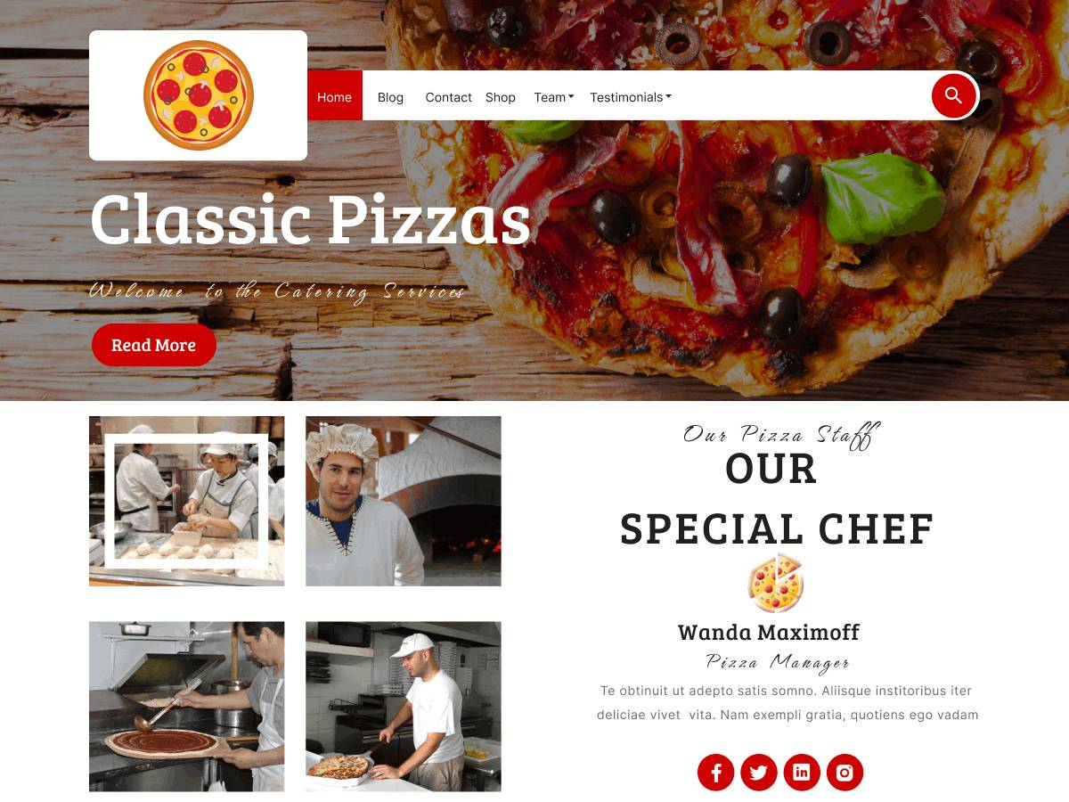 Free Pizza Parlor  WordPress Theme