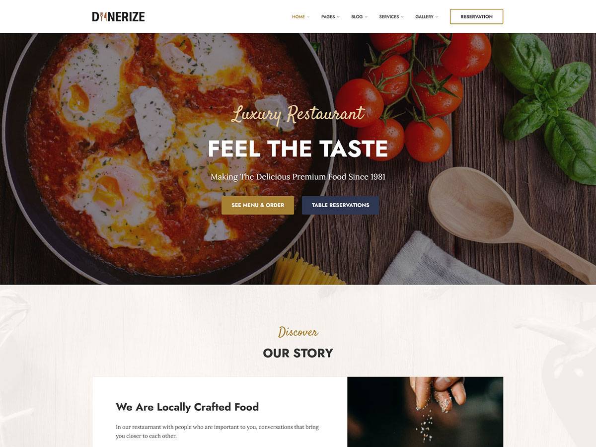 Free Dinerize WordPress Theme
