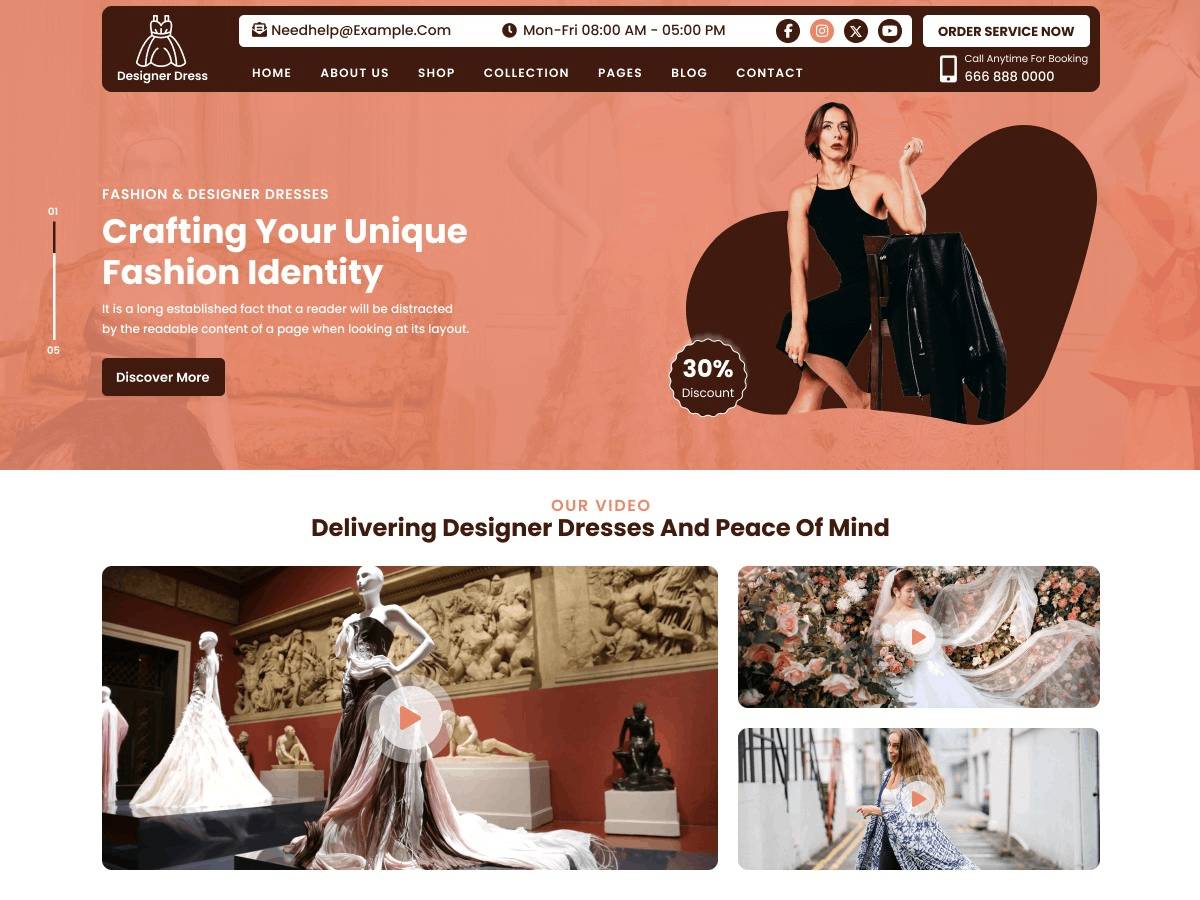 Free Designer Dresses WordPress Theme