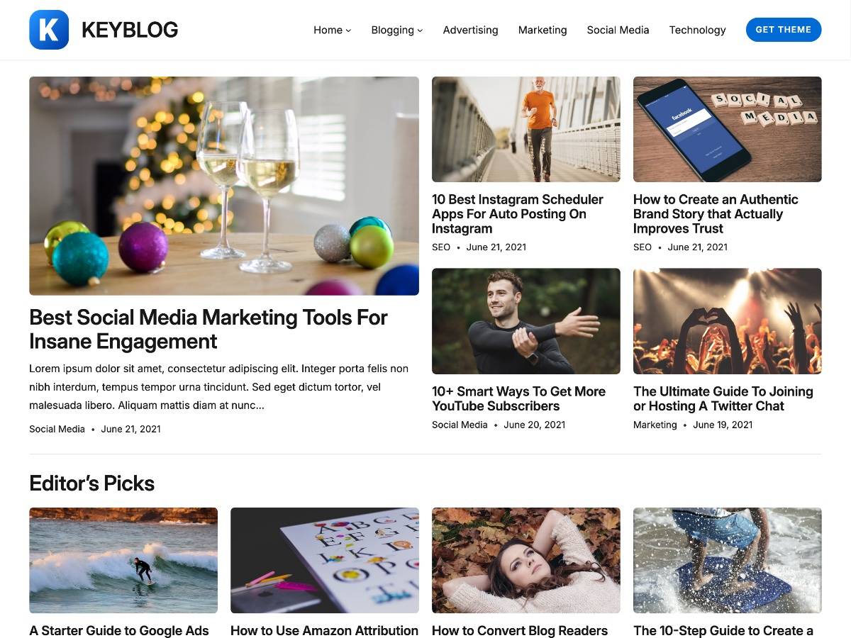 Free KeyBlog WordPress Theme