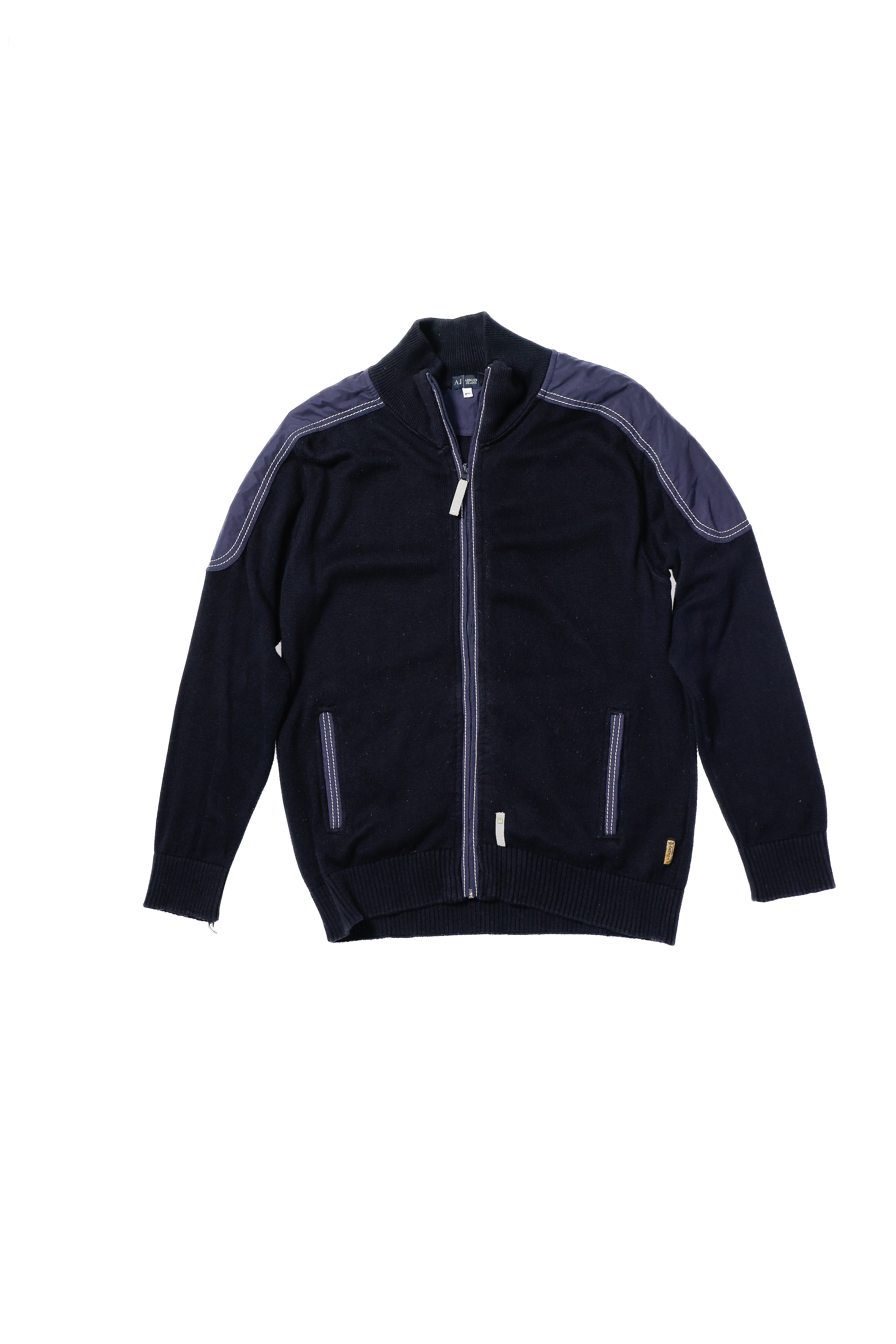 Armani Jeans Zip-Up Jumper, Navy - L