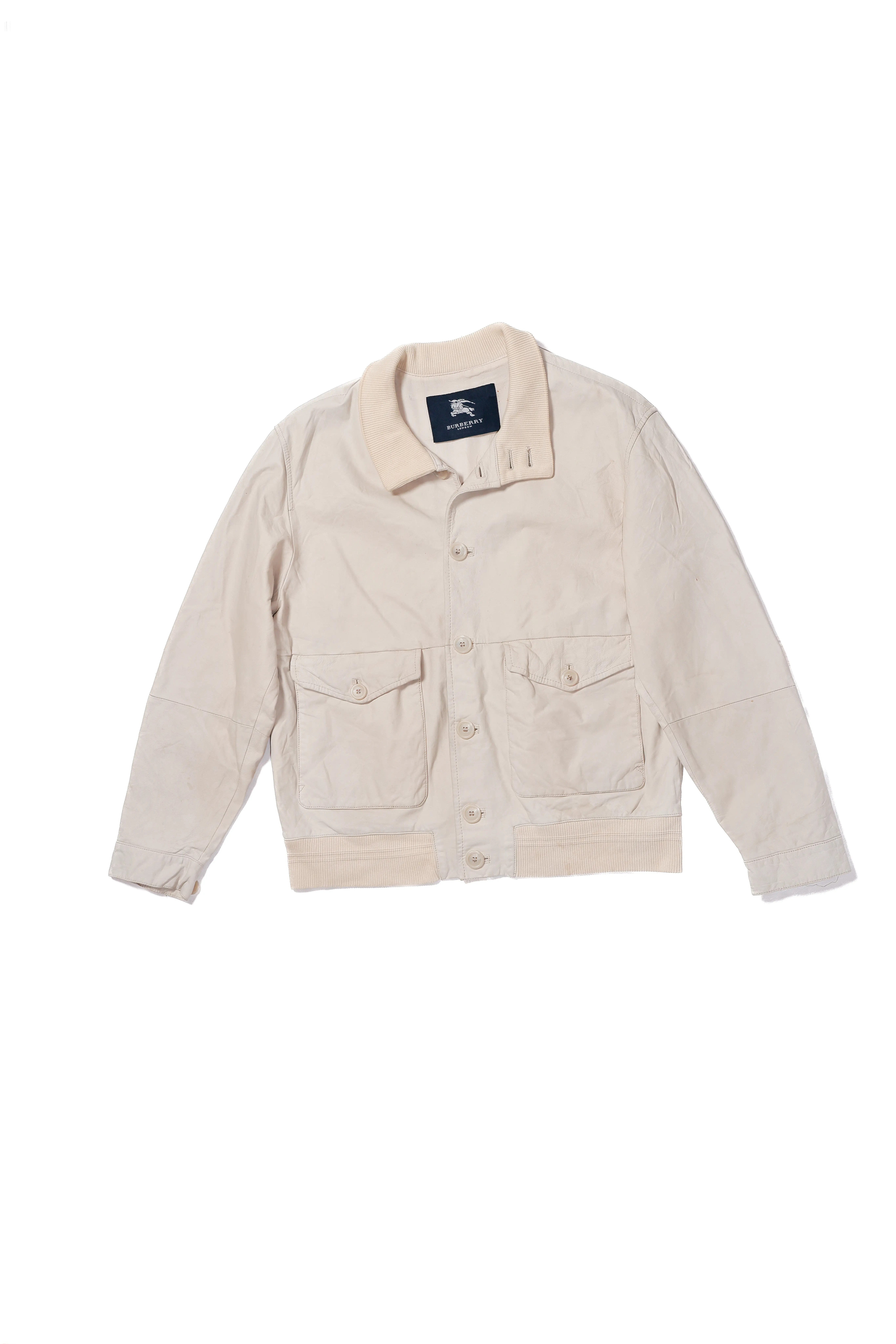 Burberry Leather Jacket, Cream - 52