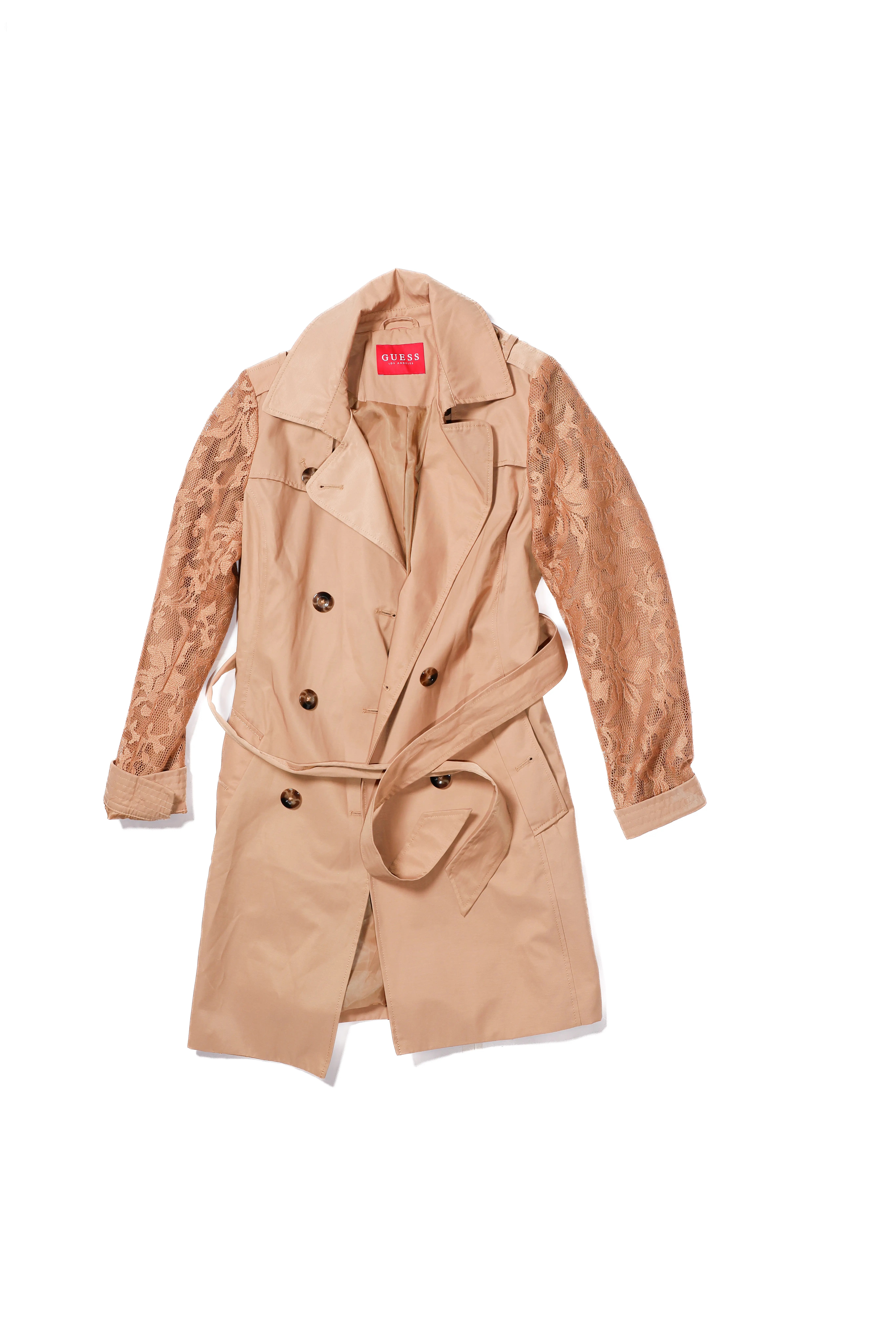 Guess Trench Coat, Camel - UK6