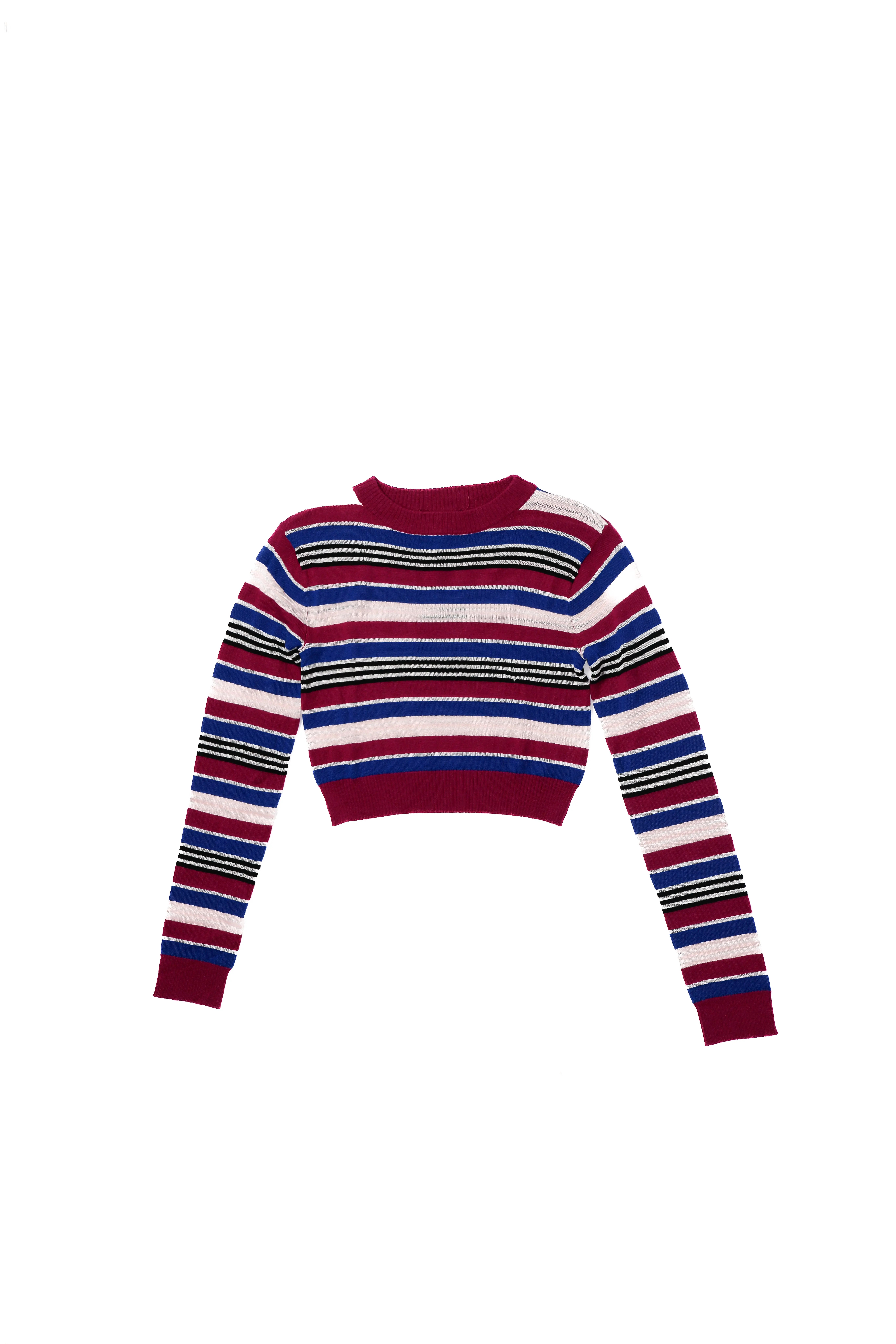 Saloni Cropped Knit Jumper, Multi-Coloured - S
