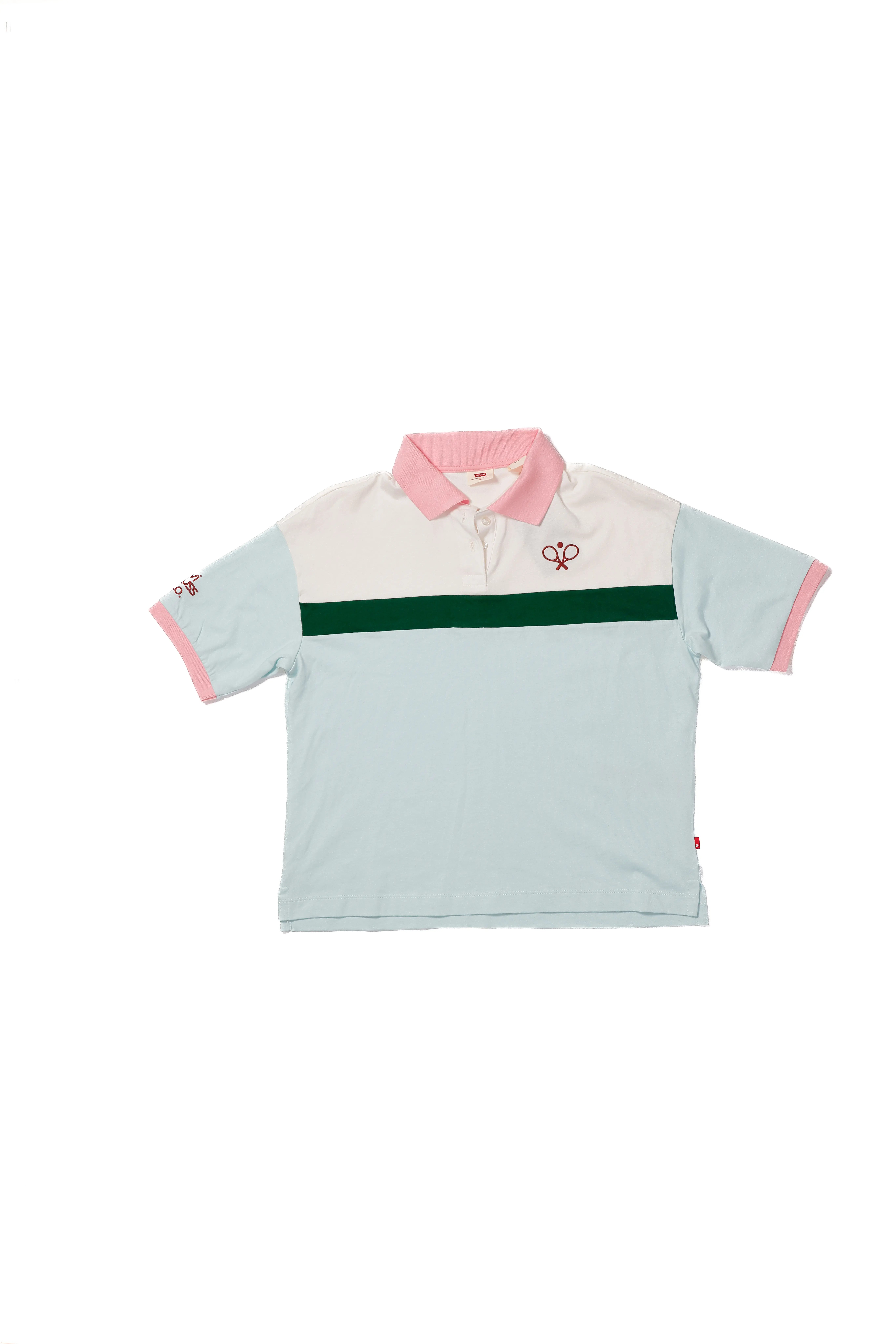 Levi's Polo Shirt, Aqua, Pink and Green - XS