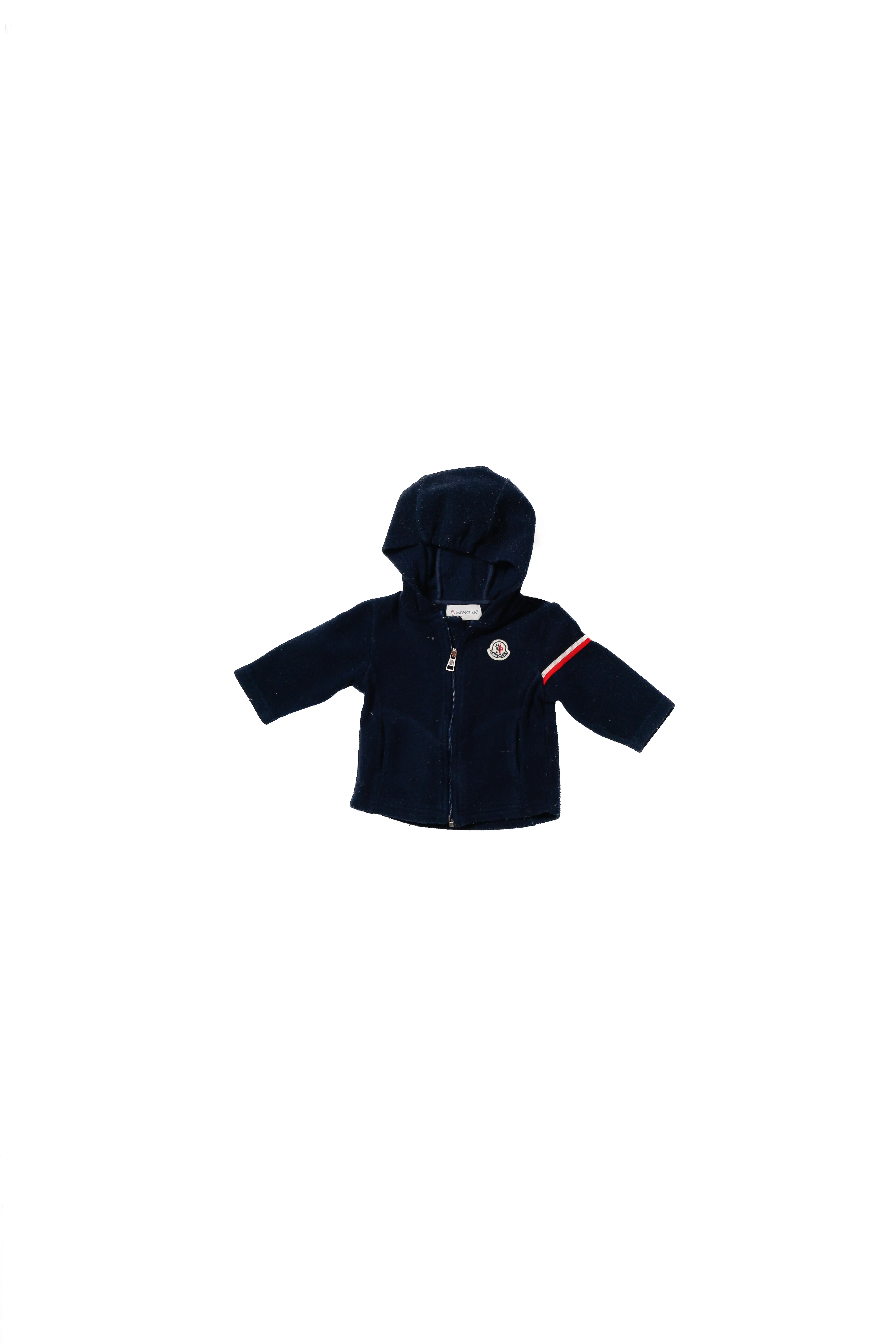 Baby Moncler Zip Up Fleece, Navy - 6-9 months