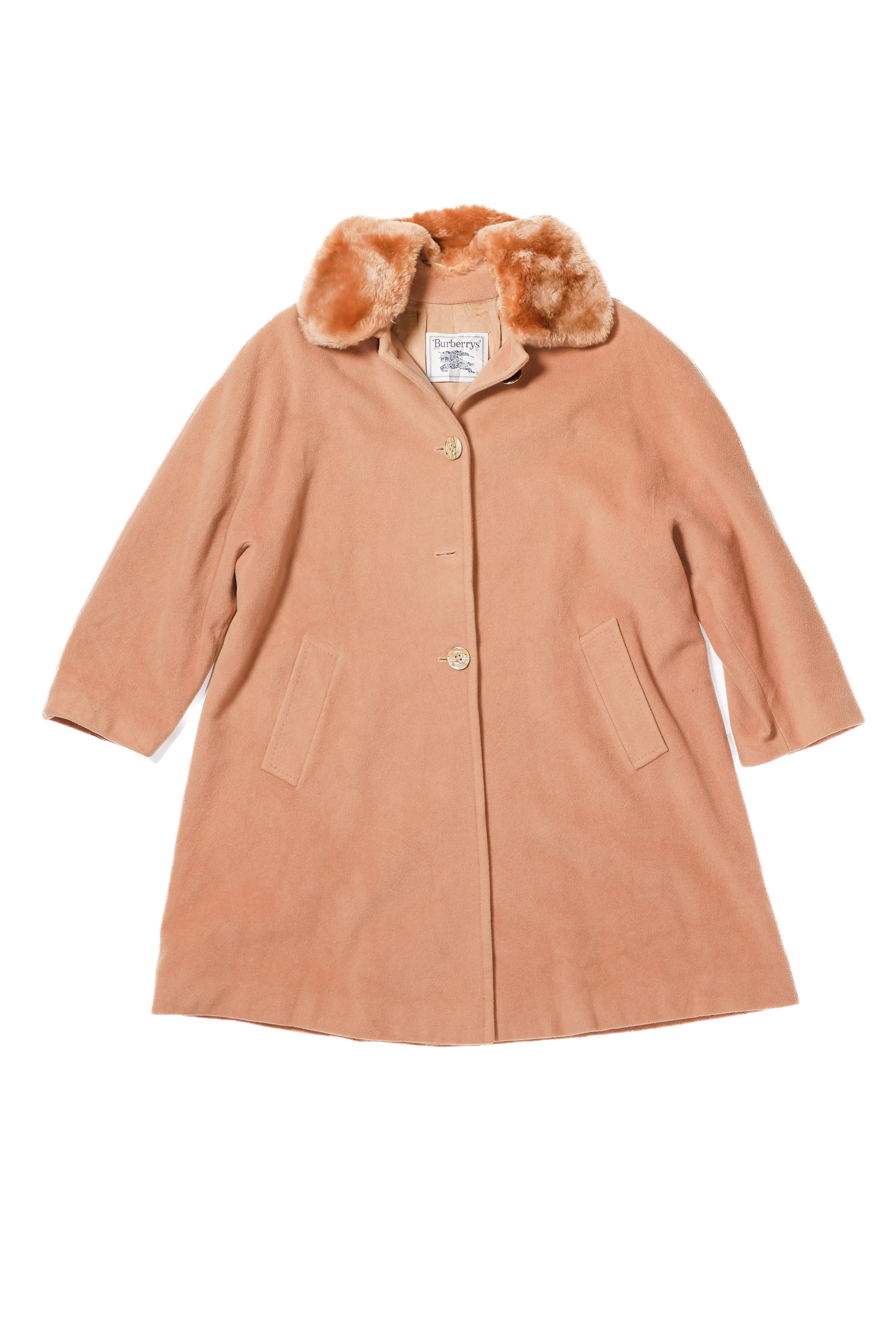 Burberry Felt Trench Coat, Camel