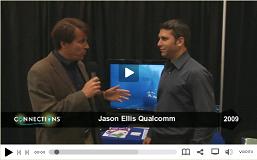 Jason Ellis of Qualcomm shows the new 4 radio WiFi chipset from Qualcomm