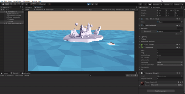 Object floating with Physics in Unity