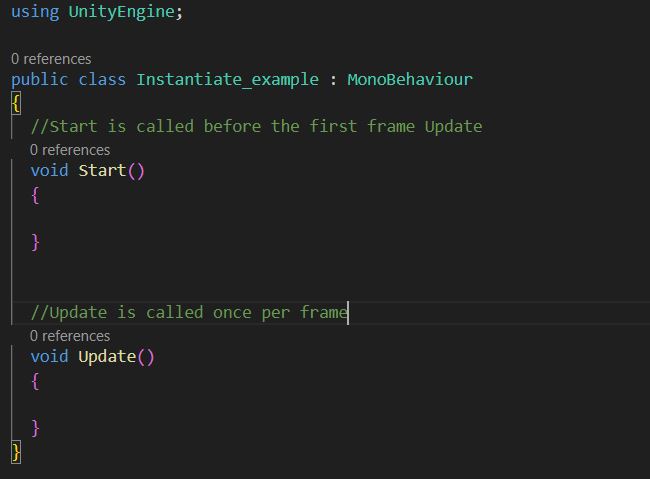Default script in Unity