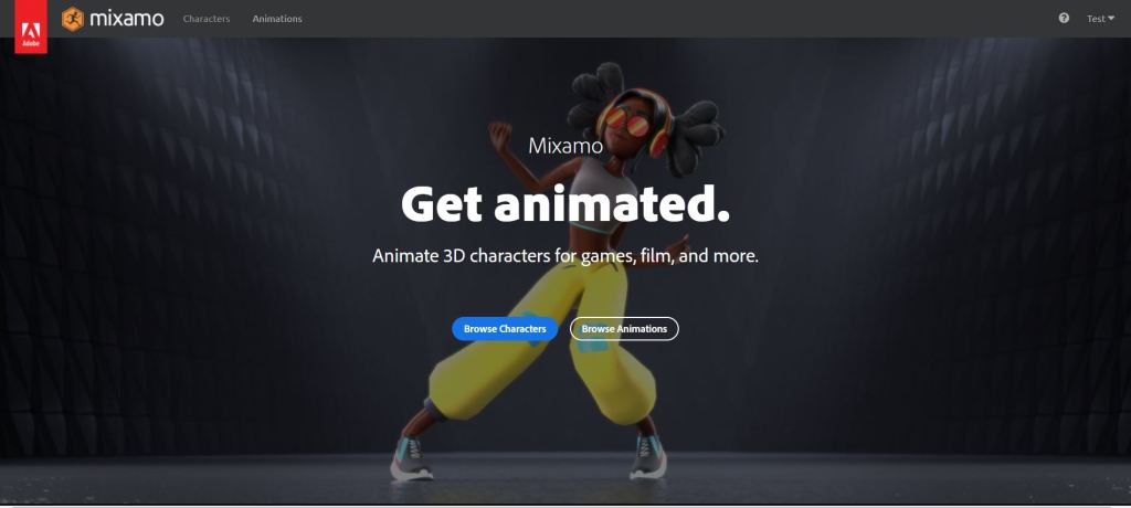 mixamo website preview