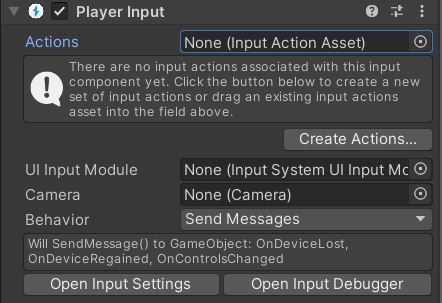 Preview of player input component