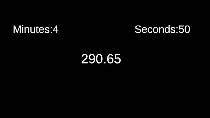 countdown timer output with minutes and seconds