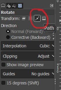Rotate path in GImp