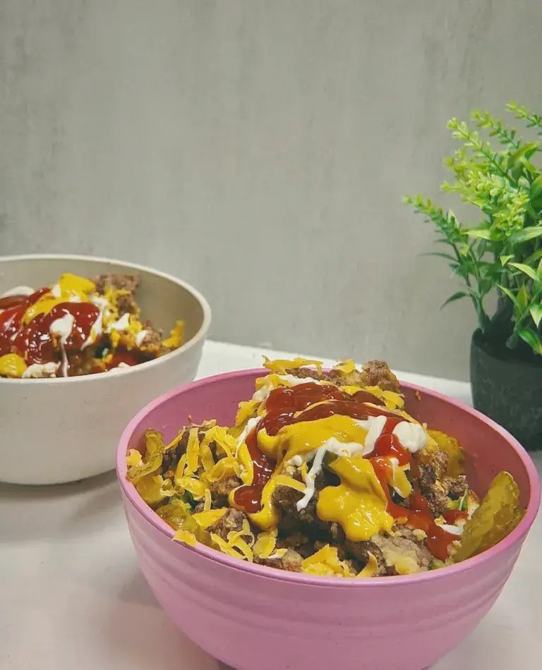 Air Fryer Gluten-Free Cheeseburger Bowls