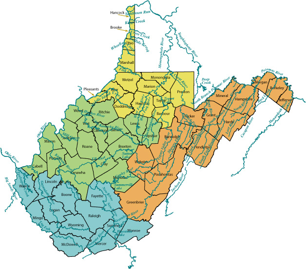 West Virginia River Maps River Map Wv 