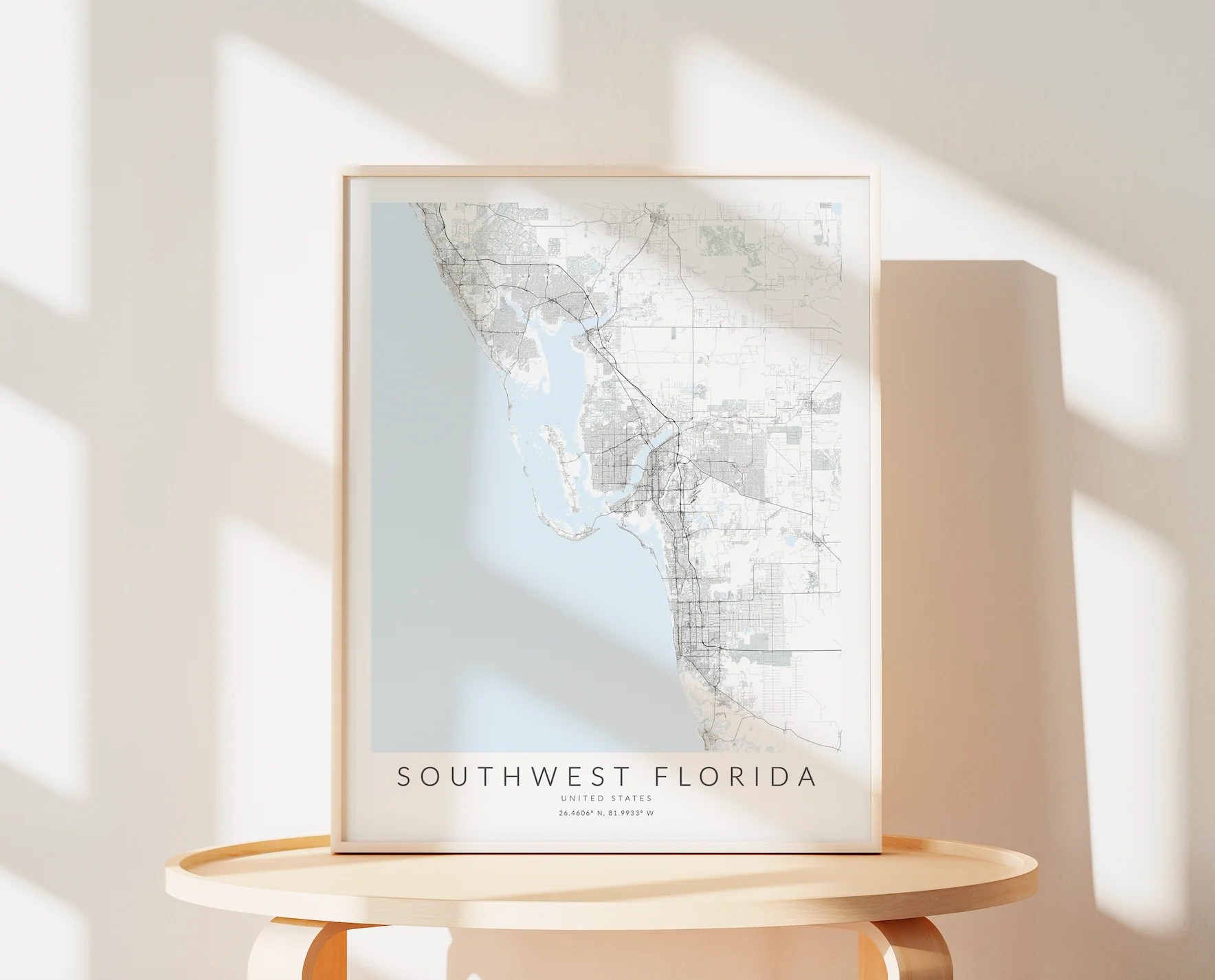 Southwest Florida Map Print VirtualMap 01 