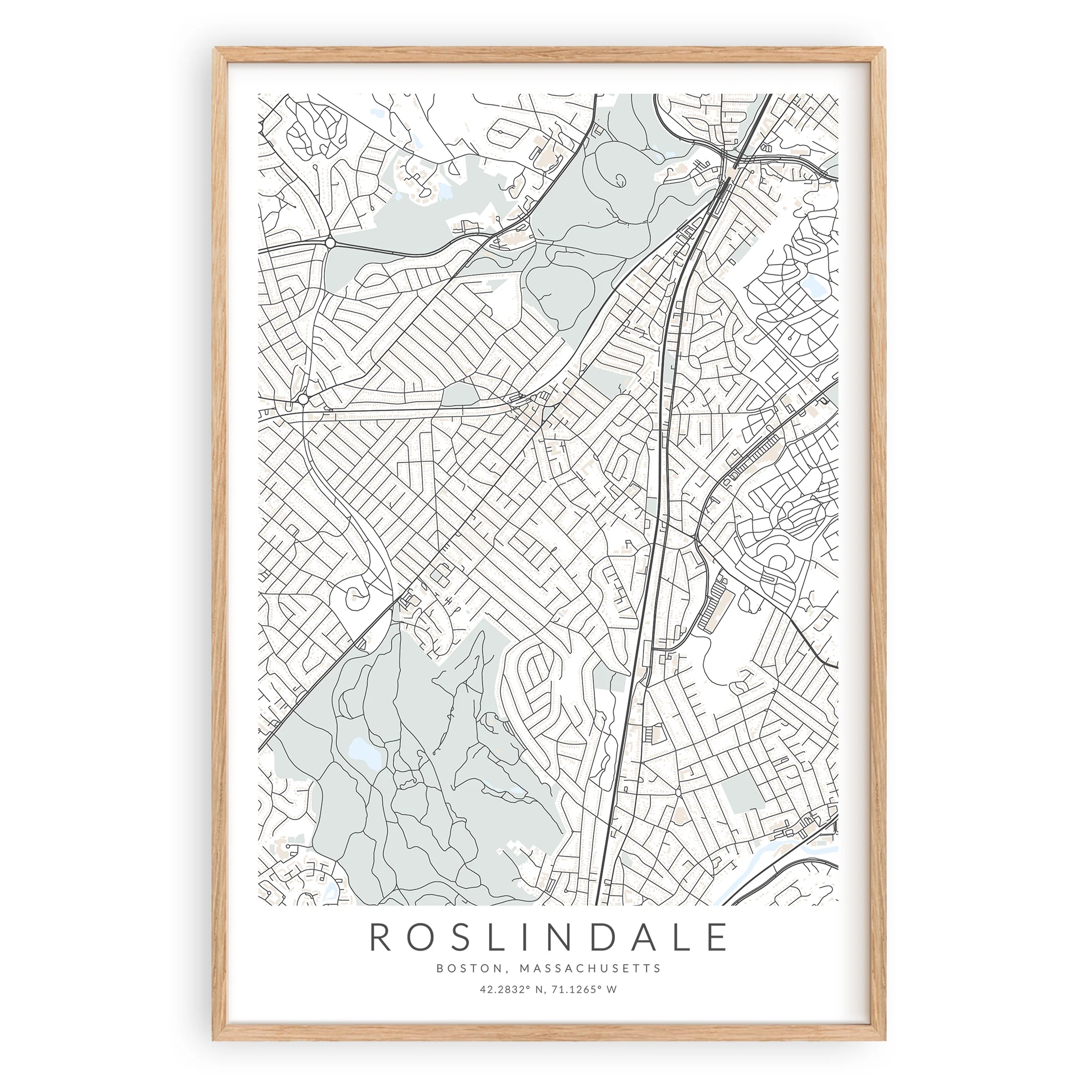 Roslindale Map Print VirtualMap Square 78e8a35e 8414 4c4d 8097 