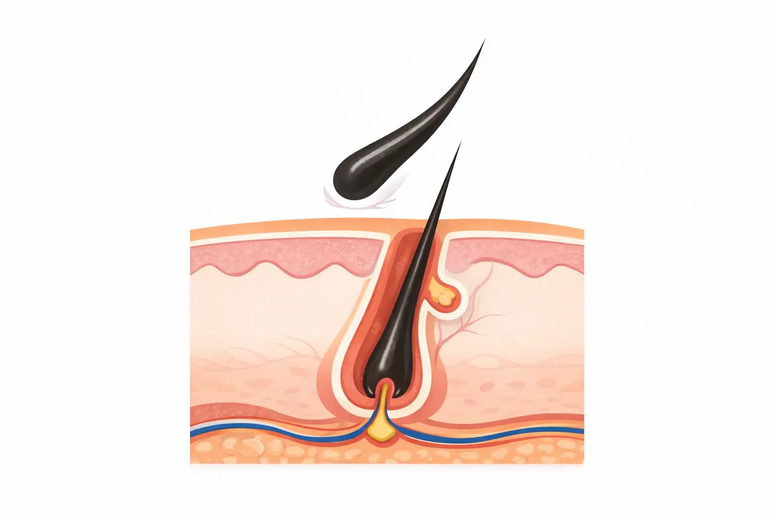 Natural hair shedding during the telogen phase