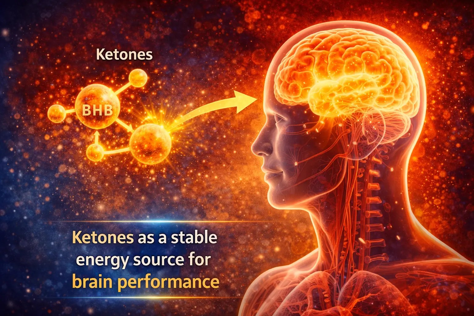 brain using ketones energy stable focus illustration