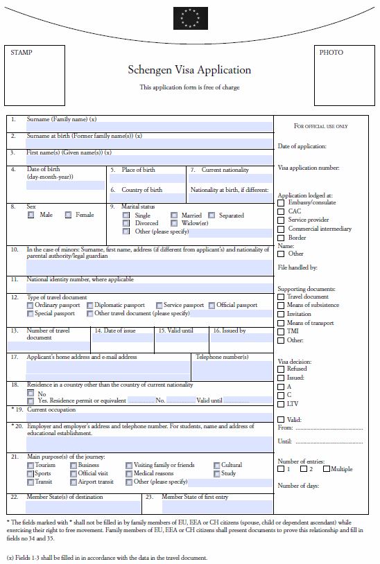 How to download and fill schengen visa application form step-by-step