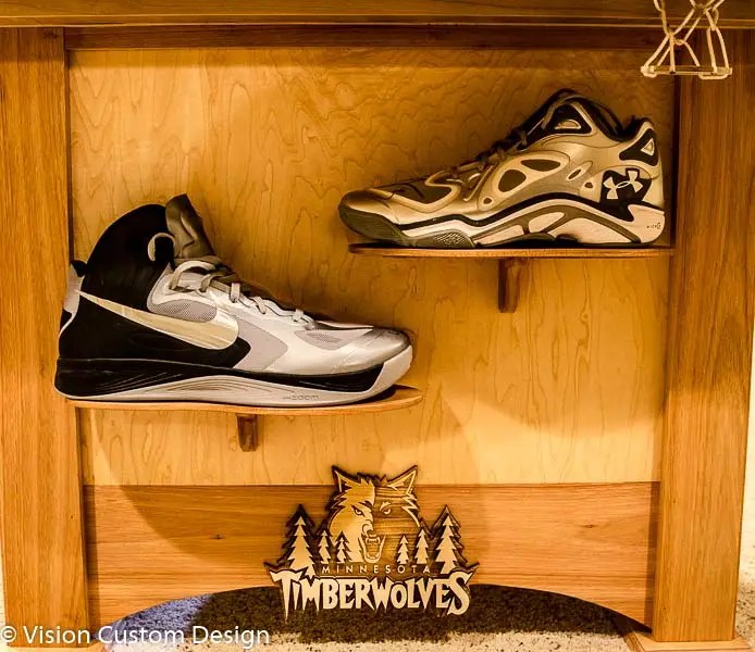 Custom Minnesota Timberwolves Poker Table signed shoes