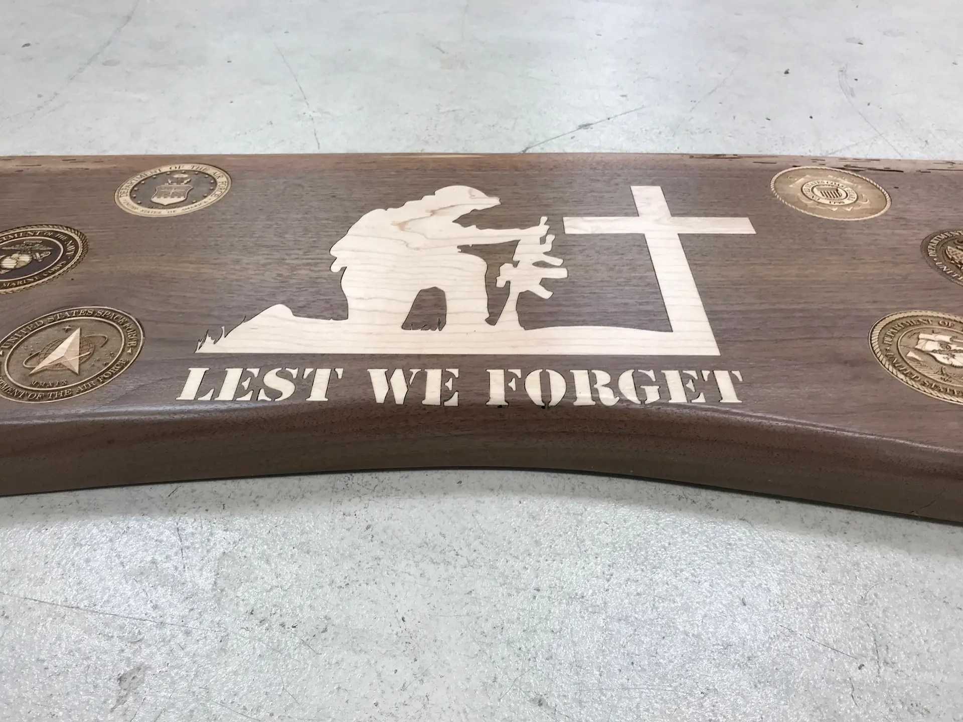 Custom military service plaque