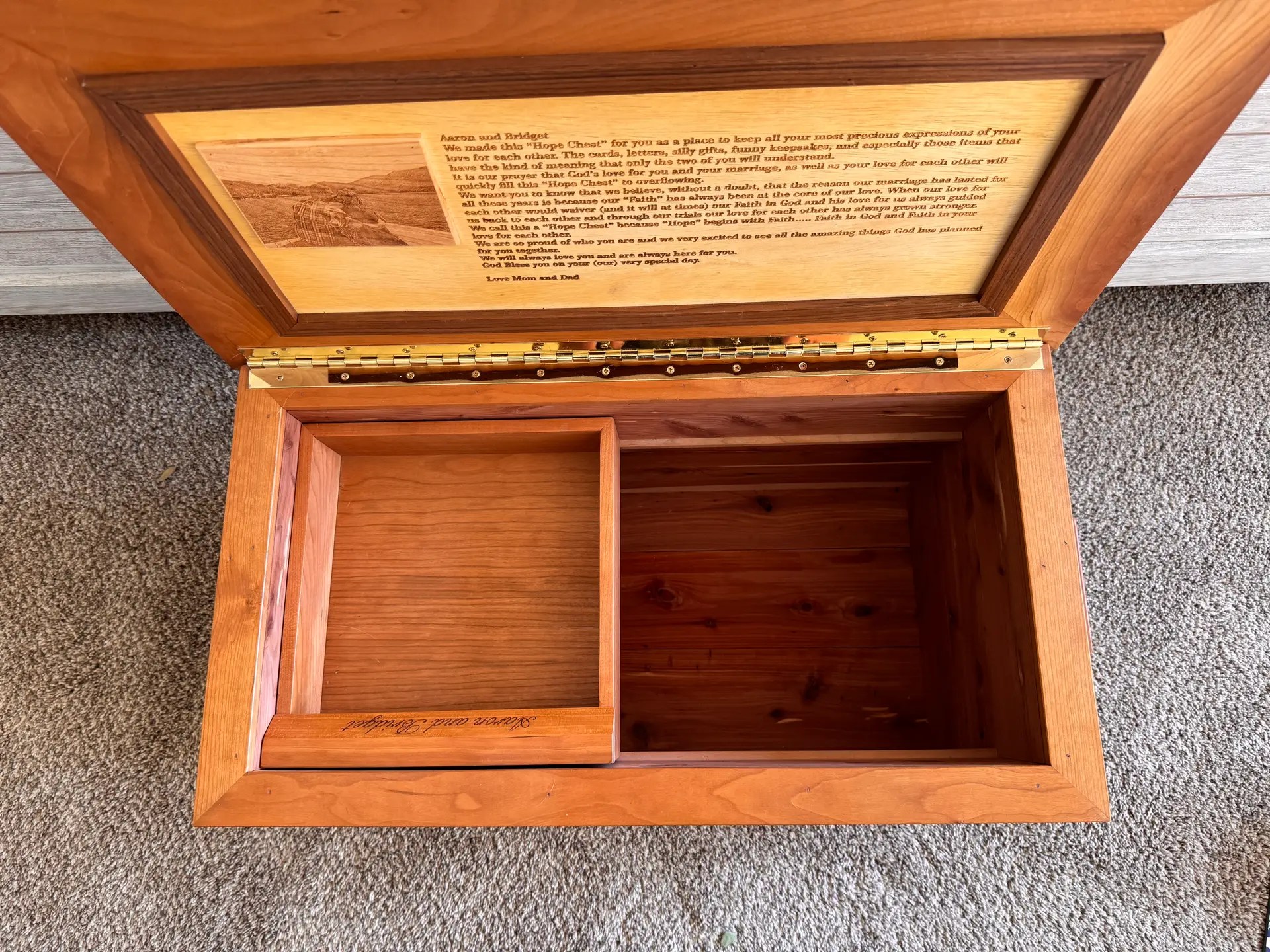 custom hope chest inside
