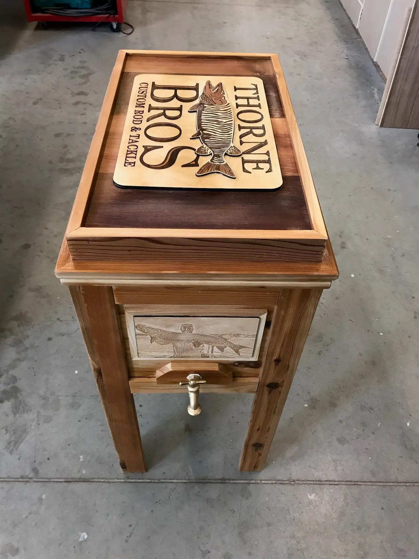 custom cooler for a business logo