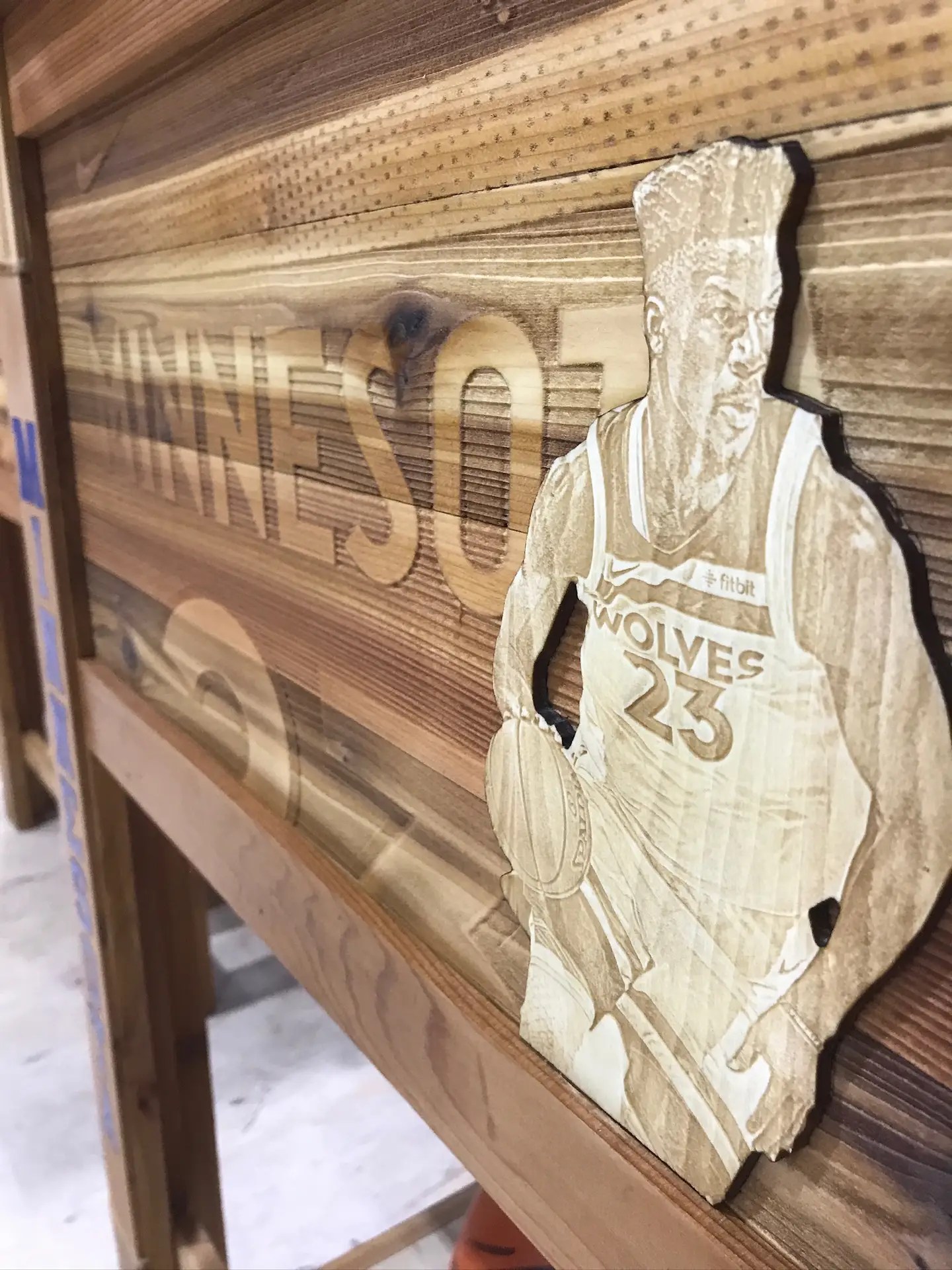 3D player profiles on custom timberwolves coolers