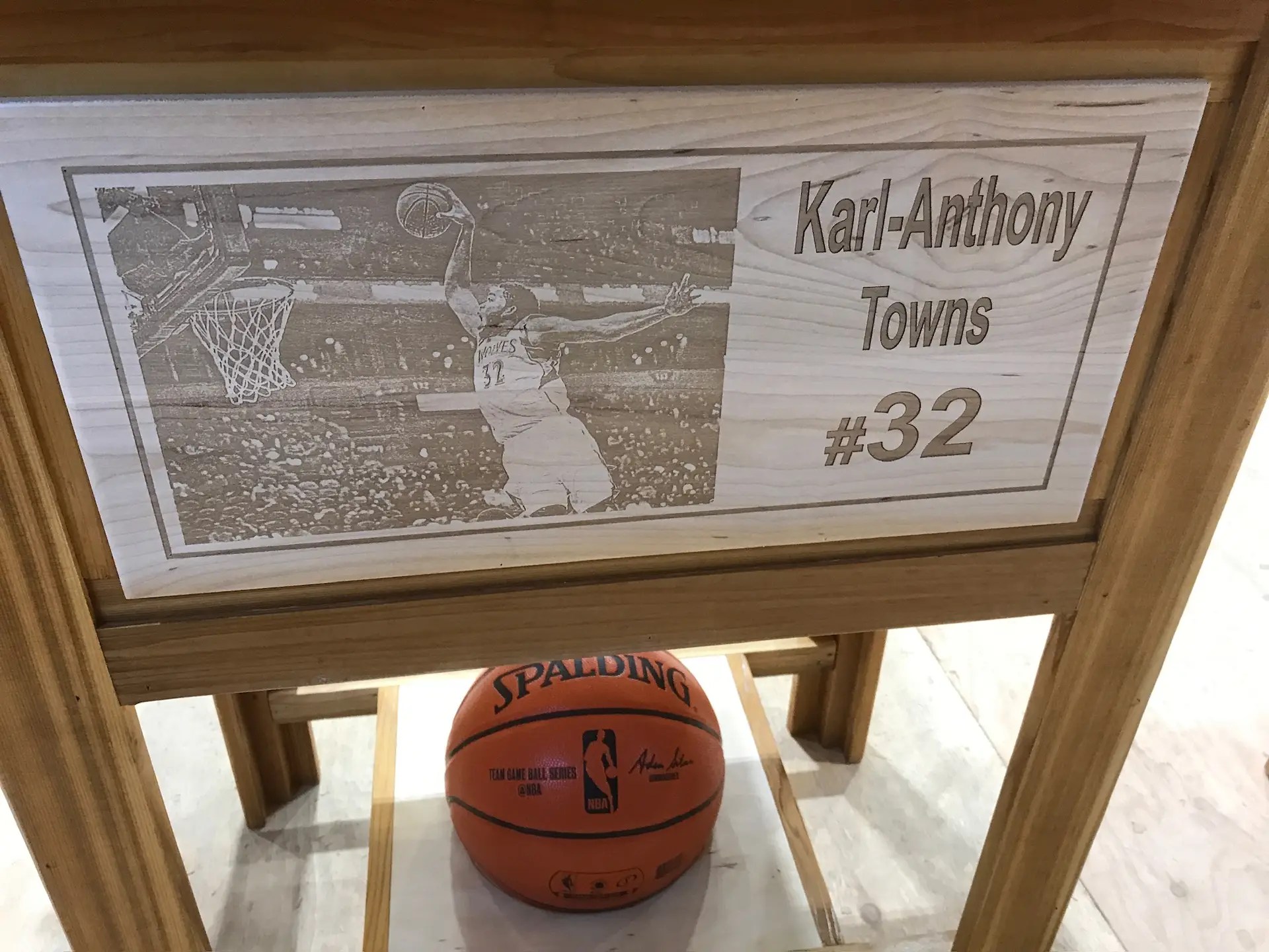 Player pictures on back of custom minnesota timberwolves coolers