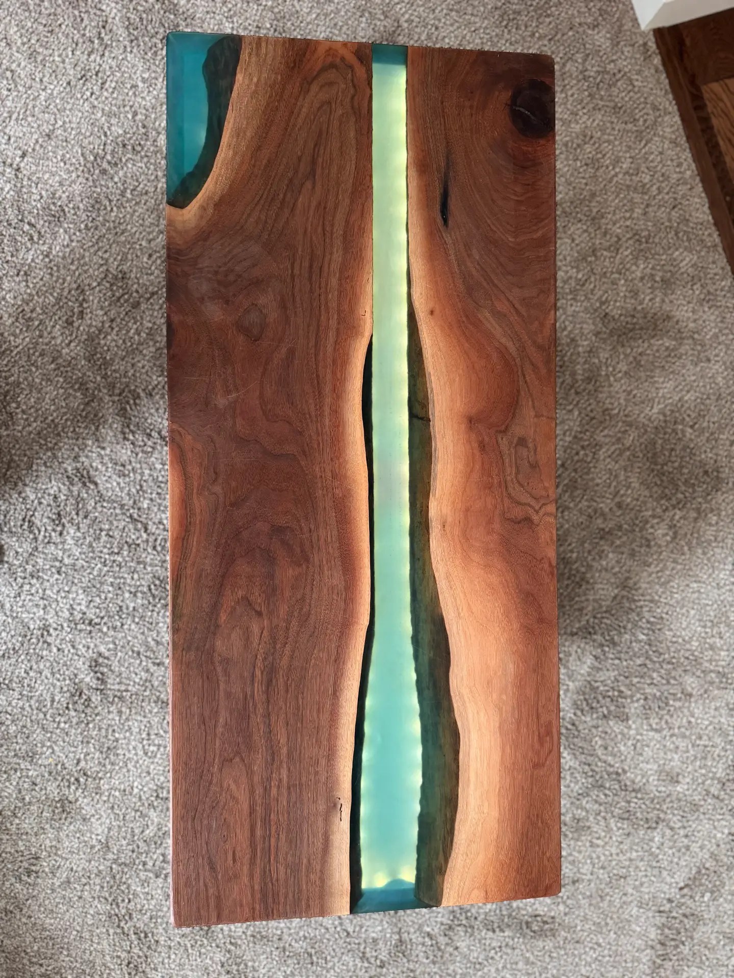 epoxy and black walnut table