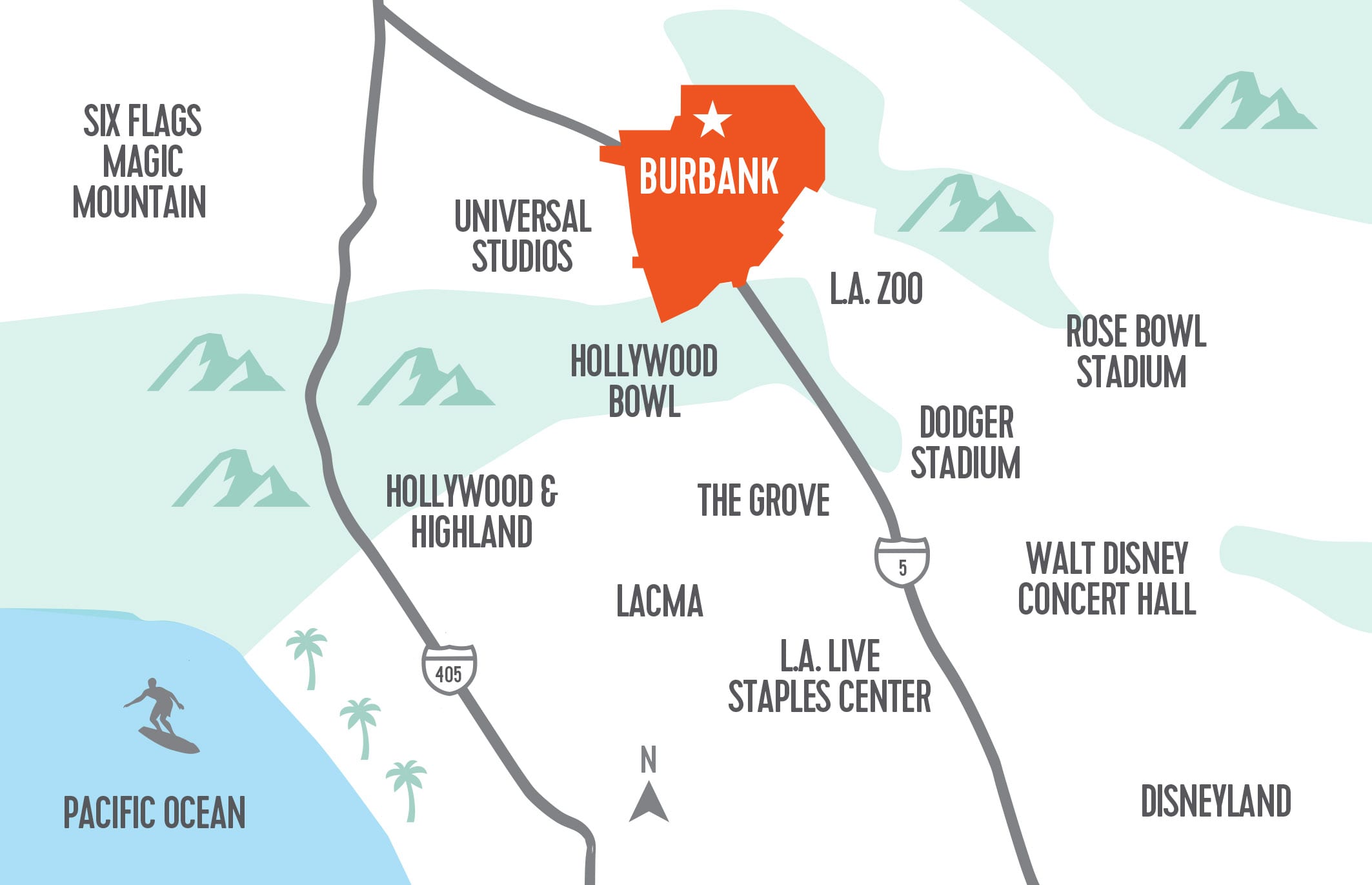 Map Of Burbank California Rich Detailed Vector Map Of Burbank Beyond Burbank Map 