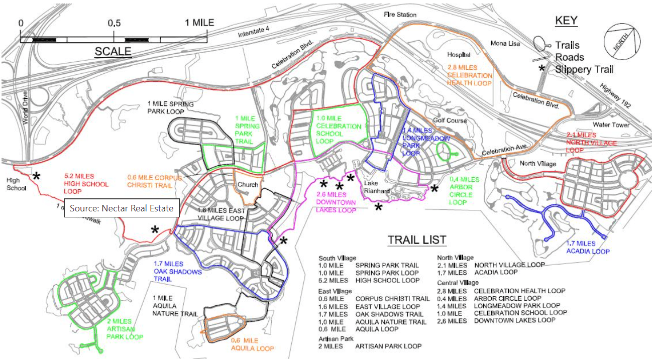 Trails Visit Celebration Florida Walking Trails Map 