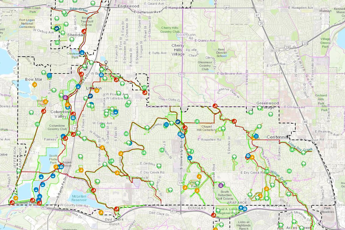 Parks Trail Map Visit Littleton Colorado Parks Trail Map 