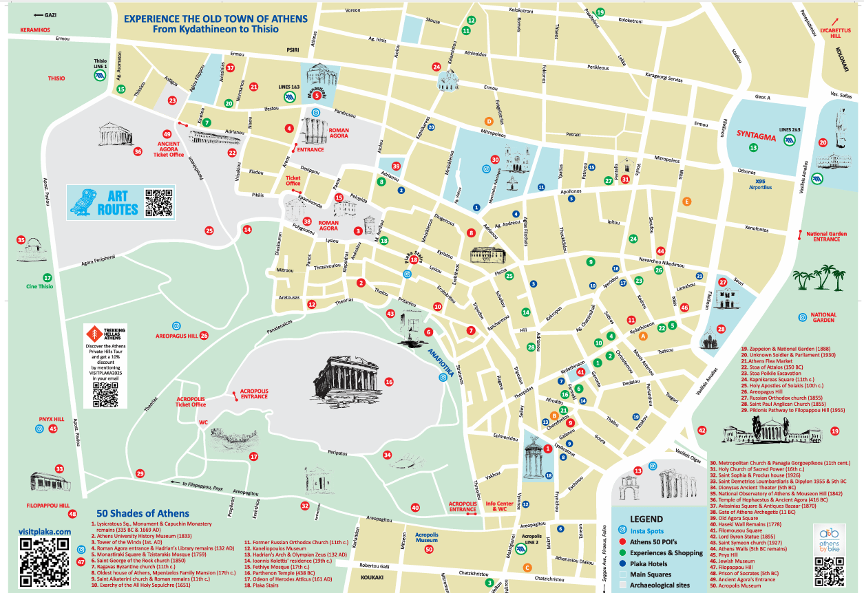 Athens Metro Map With Attractions 60 Photos Mariaserkin Com Athens Plaka Map 2025 