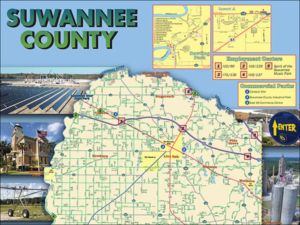 Visit Suwannee County FL Official Vacation Tourism Guide Map Suwannee County 