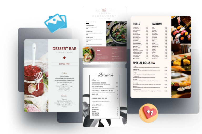 Young woman reading a vertical restaurant menu mockup. Free Online Menu Maker Design Your Own Menus Visme