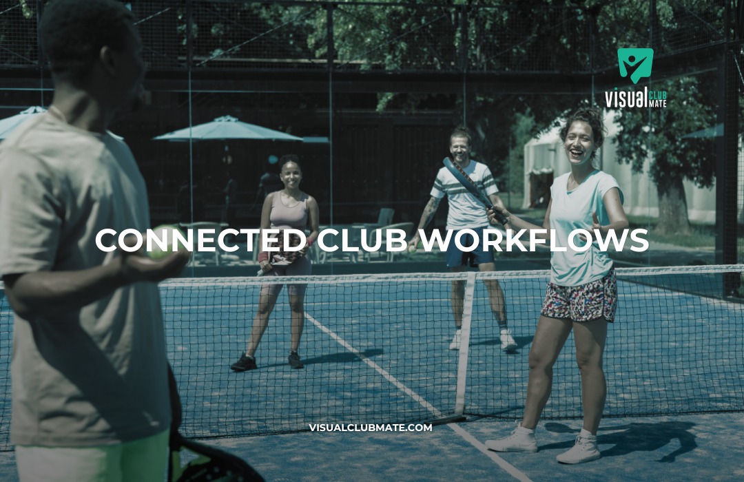 Racket sports club members playing together, showing how connected club workflows help manage bookings, schedules, communication, and growing club activity.