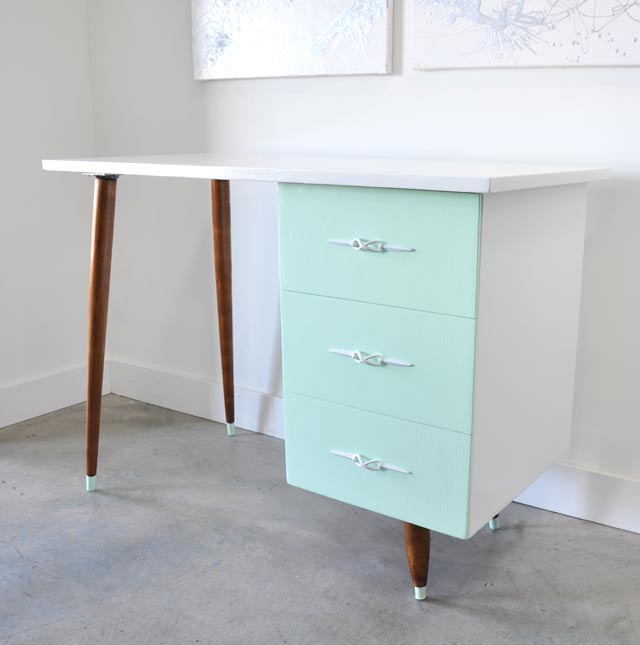 Vintage Desk Before and After