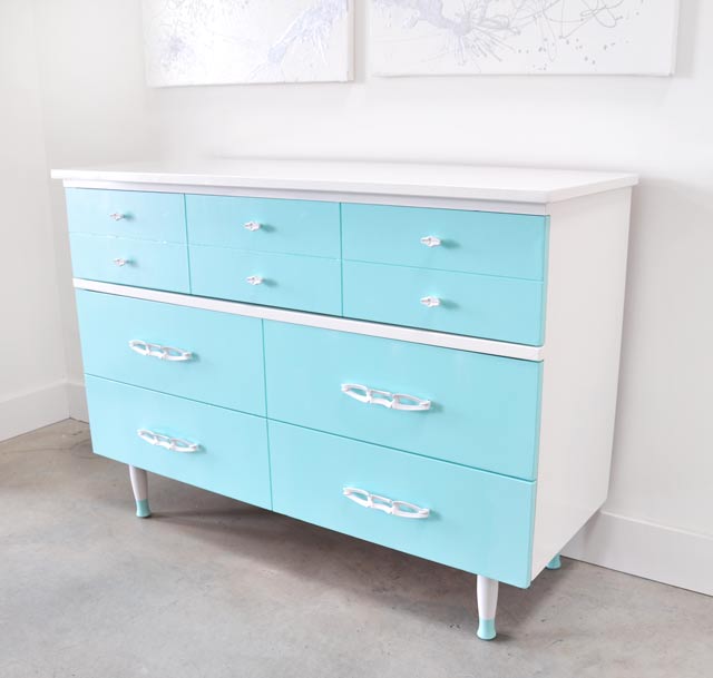 painted vintage furniture before and after