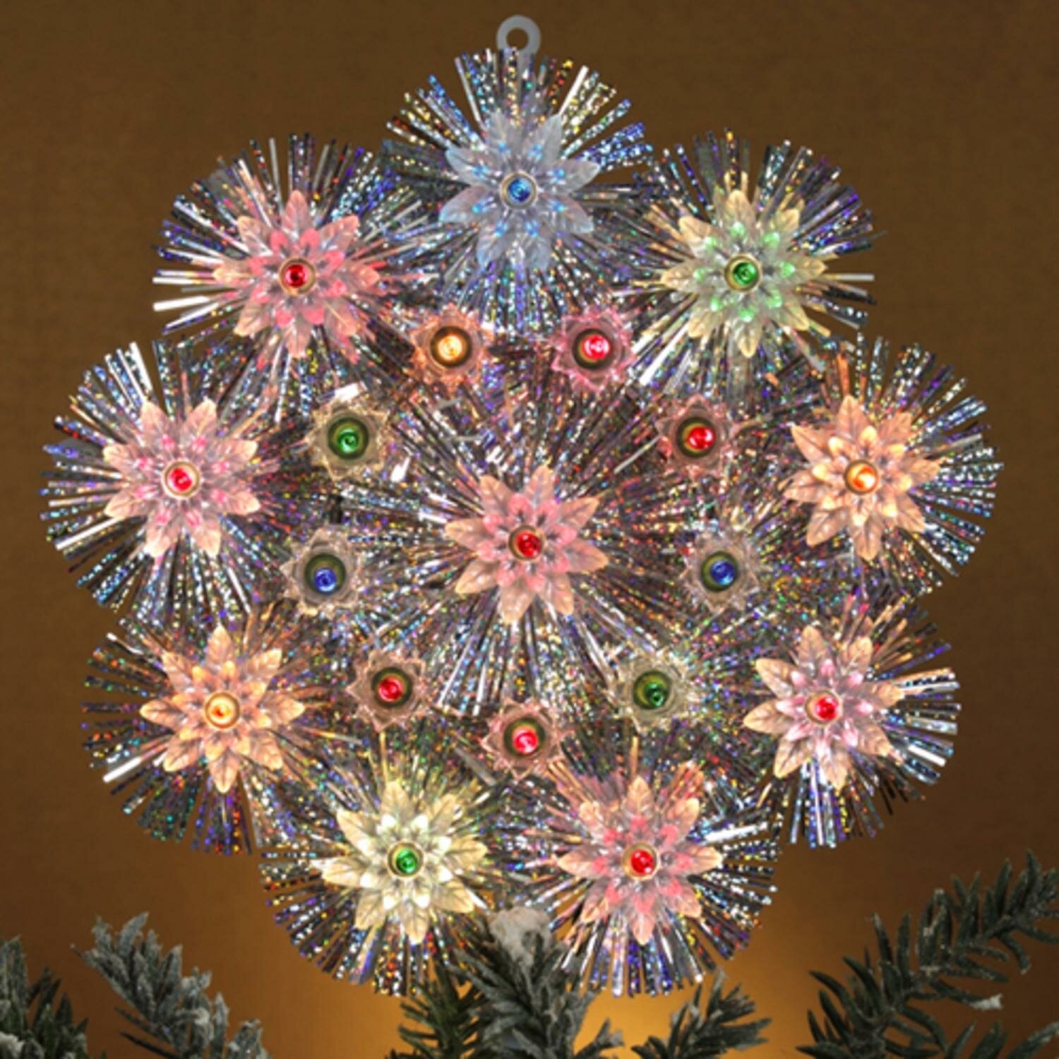 Lighted Multicolor Jewel Star Tree Topper At Home