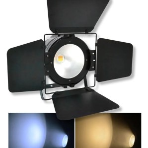 Refletor Cob 200w Branco Quente E Frio Dmx Com Bandoor Bivolt