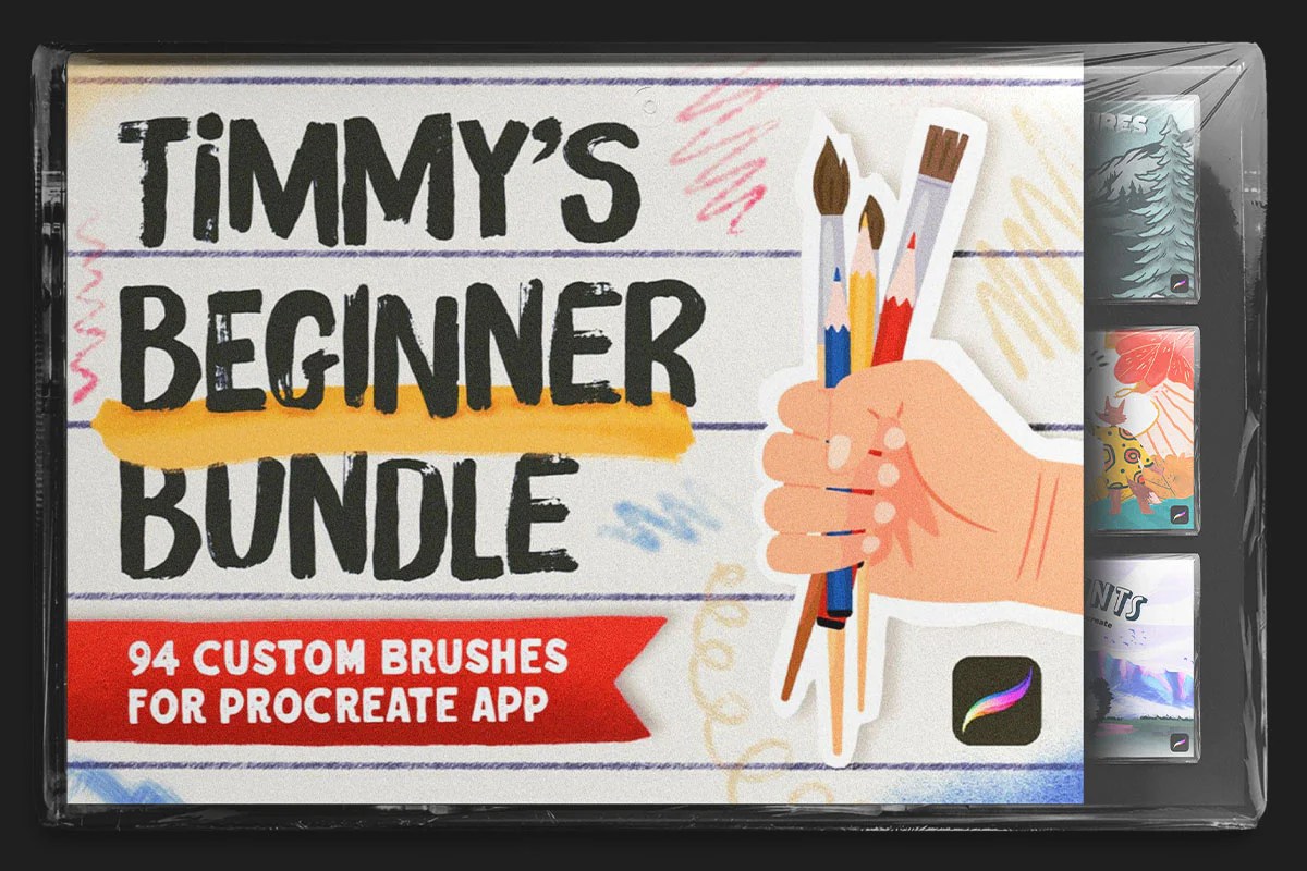 Visualtimmy S Beginner Bundle 94 Procreate Brushes Textures