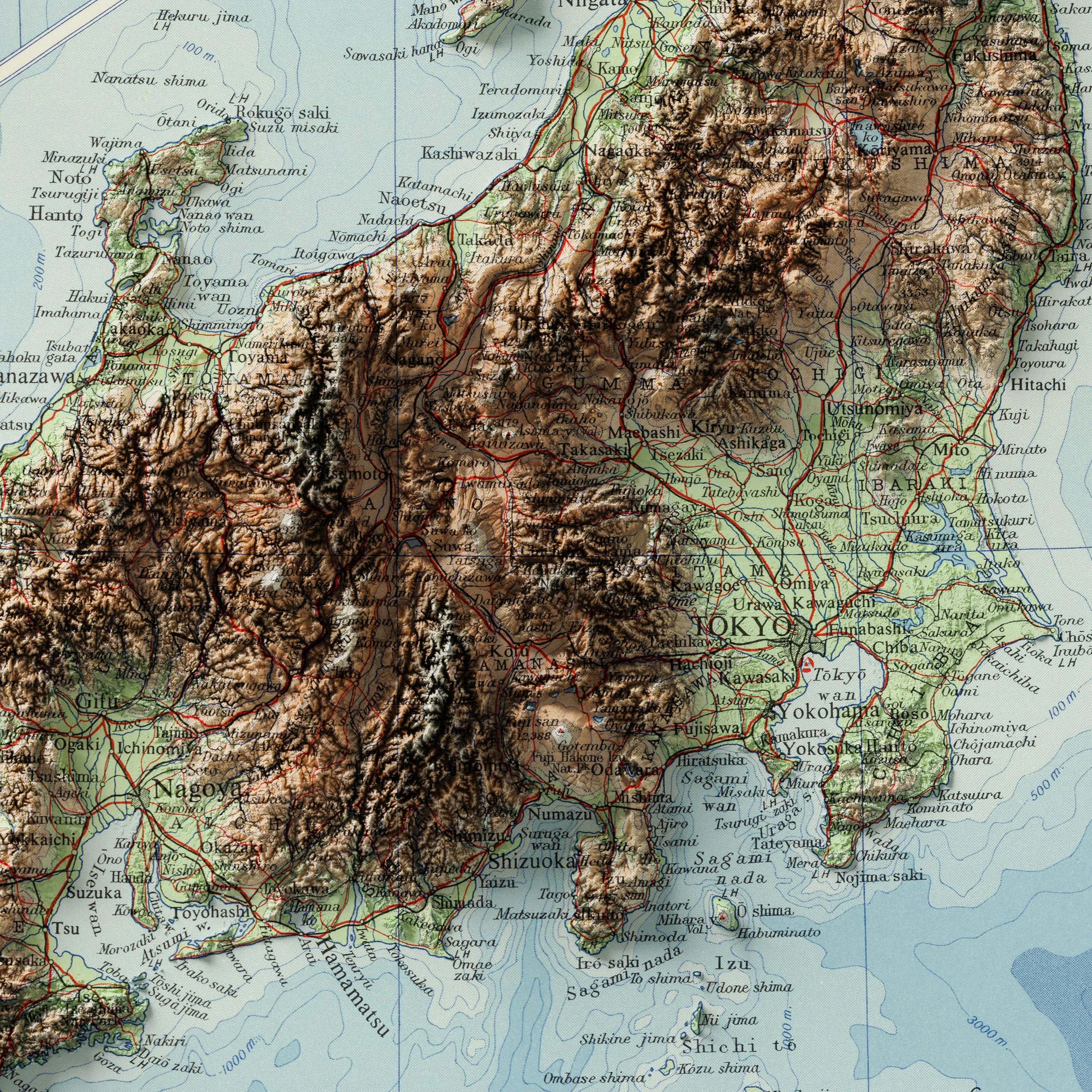 Japan Topographic Map C 1958 Visual Wall Maps Studio Japan Topo Relief Processed Zoom3 
